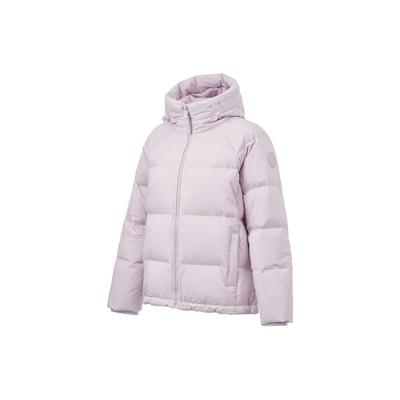 Hooded Solid Color Raglan Winter Versatile Casual Short Down Jacket Women Outerwear Silk-Purple AYMU700-1
