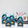 10Pcs Eid Gift Box with Ribbon Bow Candy Treats Goodies Chocolates Cookie Storage Box Festival Paper Party Favors Present Packing Box