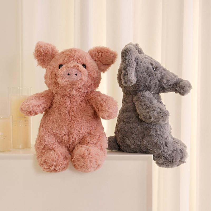 Cute Baby Panda Plush Toy Soft Stuffed Animal Doll Pillow Kawaii Cartoon Elephant Bear Pig Gift for Kids Birthday