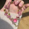 Cute Y2K Bohemian Cartoon Resin Cherry Fruit Flower Pendant Bead Choker Necklace for Girls Harajuku Charm Jewelry Accessories