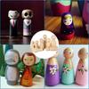 50pcs Unfinished Wooden Peg Doll For DIY Painting Natural Wood Peg People In 4 Sizes Wooden Doll Bodies Peg People For Crafts