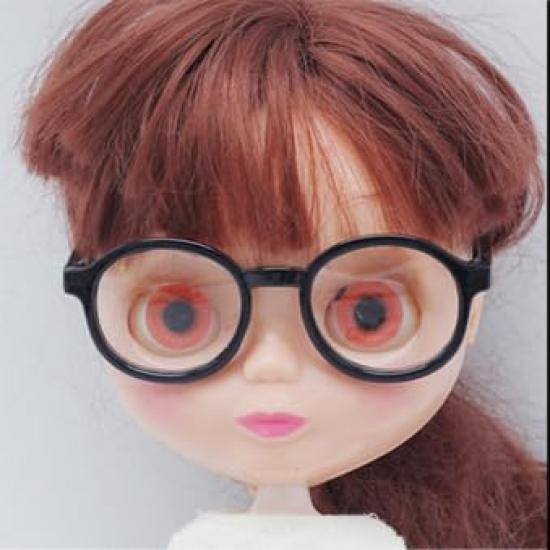 DOYOUCOTO Glasses Plush Doll, Chibi Plush, Oshikatsu, Round Glasses, Mini Doll Parts, Small Plush Toy, Pet Figure, Handmade Material (Clear Light