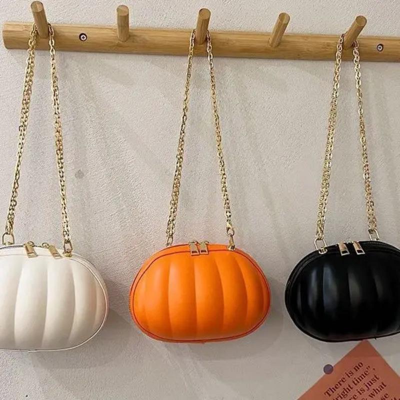 Mini Halloween Pumpkin Women Crossbody Bag Cartoon Girl Personalized Hand-held Chain Small Round Shoulder Bags