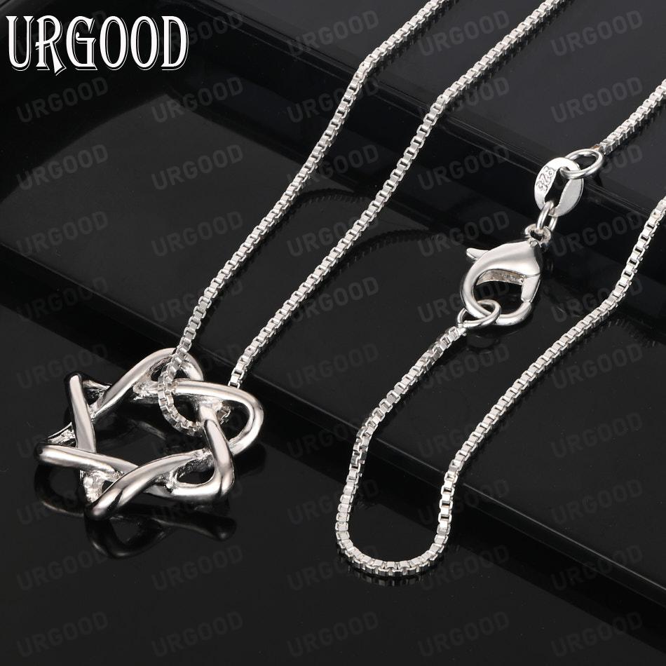 925 Sterling Silver Niche Wrapped Star Pendant Necklace - Beautiful Wedding Jewelry