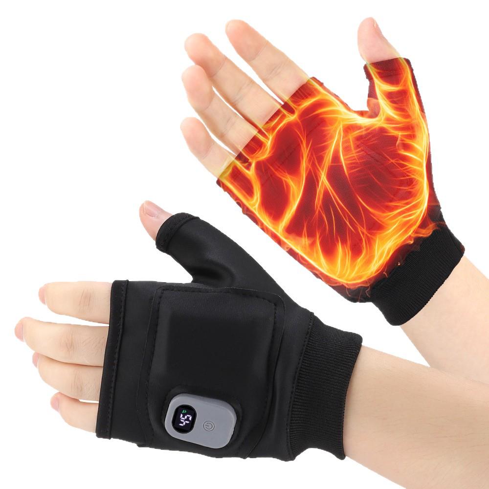 USB Wiederaufladbare Fingerlose Smarte Beheizbare Winterhandschuhe