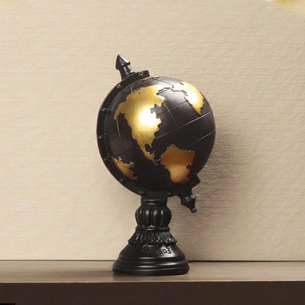 Vintage American-Style Globe Piggy Bank - Creative Resin Ornament