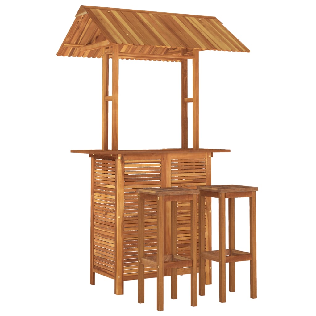 Vidaxl 3-Cz. Garden Bar Furniture Set, Solid Acacia Wood
