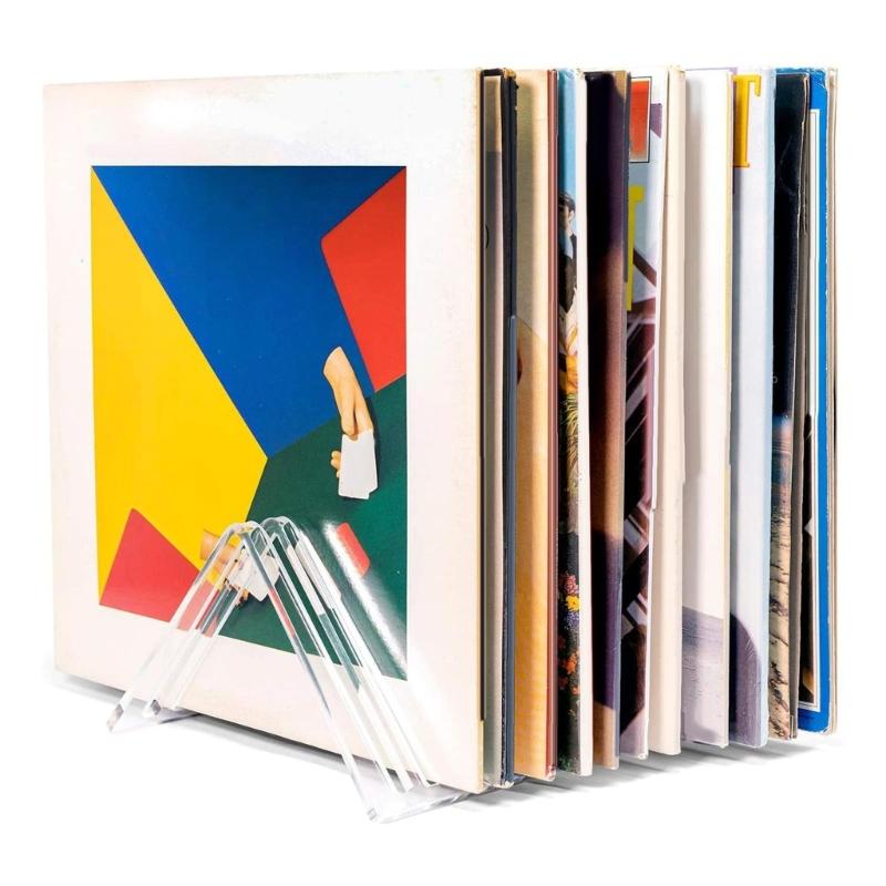 Acrylic Vinyl Record Display Shelf Storage Rack 12-channel CD Disc Storage Holder Stand Triangular Albums Organiser