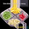 Multi-compartment Side Dish Plate for Dipping Sauces and Kitchen Storage
