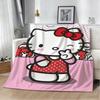 3D H-Hello k-Kitty Cute Cartoon Kawaii Flannel Blanket Soft Throw Blanket Art For Home Decor Bedroom Bed Sofa Picnic Kids Gifts
