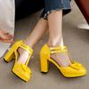 Women's high heels, single shoes, sweet waterproof platform, thick heels, low cut shoes, plus size, versatile sandals