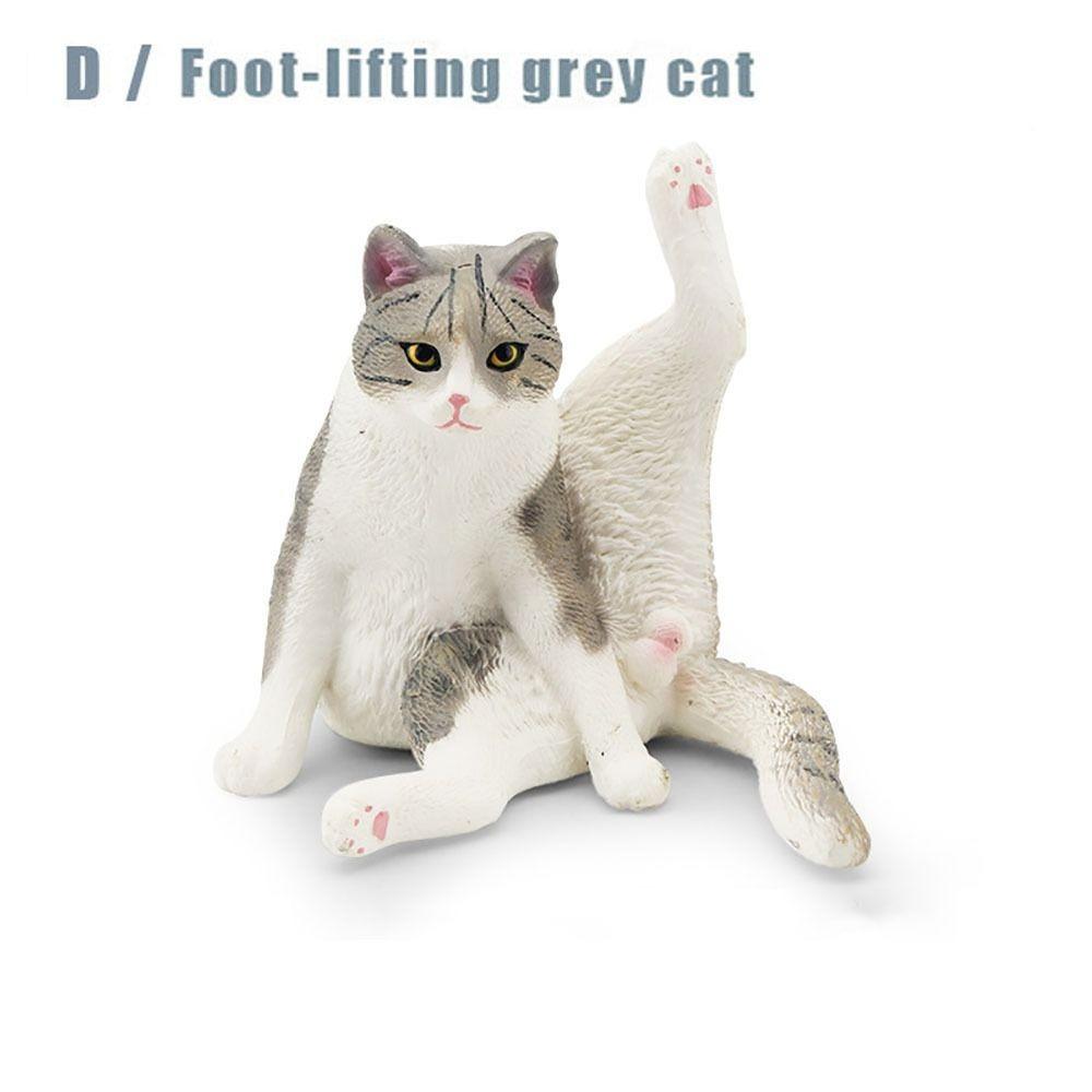 PVC Simulation Cat Model Siamese Ragdoll Persian Cat Lifelike Realistic Pet Figurines Cat Statue Ornament Desktop Ornament