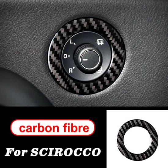 

Для VW Scirocco R аксессуары из углеродного волокна внутренние наклейки дверная ручка зеркало заднего вида 2009-2016 автомобиль Rearview Mirror Knob