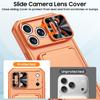 Flip Card Holder Sliding Camera Cover PC Hybrid TPU Phone Case