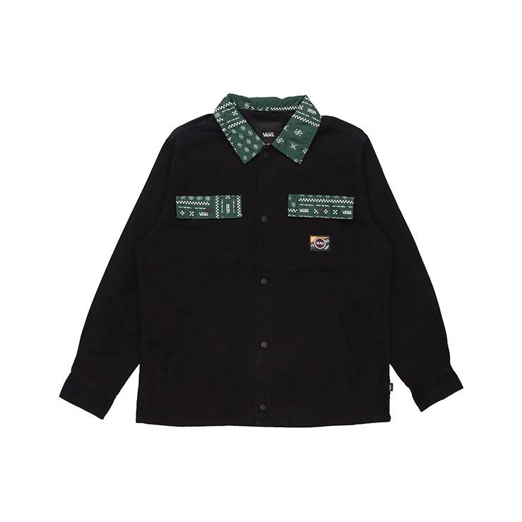 Мужская повседневная куртка-рубашка с логотипом Vans, черная VN0A5F77BLK S