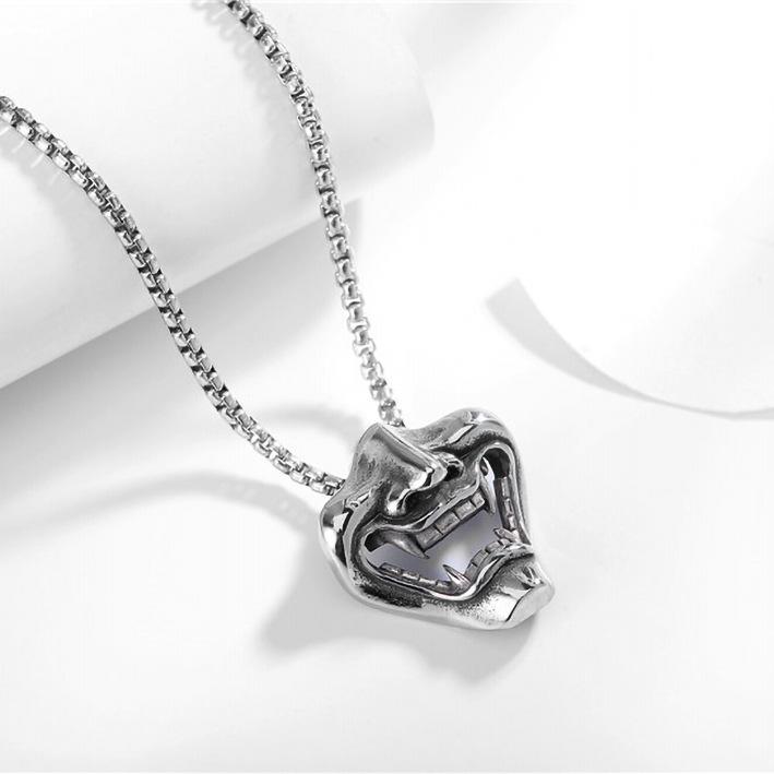 Nian Prajna Mask Pendant Necklace Domineering Jewelry Personalized Skull Pendant Necklace