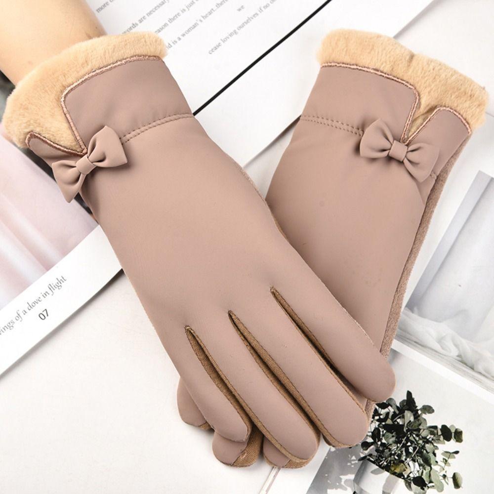 Driving Gloves Outdoor Sport Fleece Furry Warm Mitts Thick Plush Full Finger Mittens Women Gloves