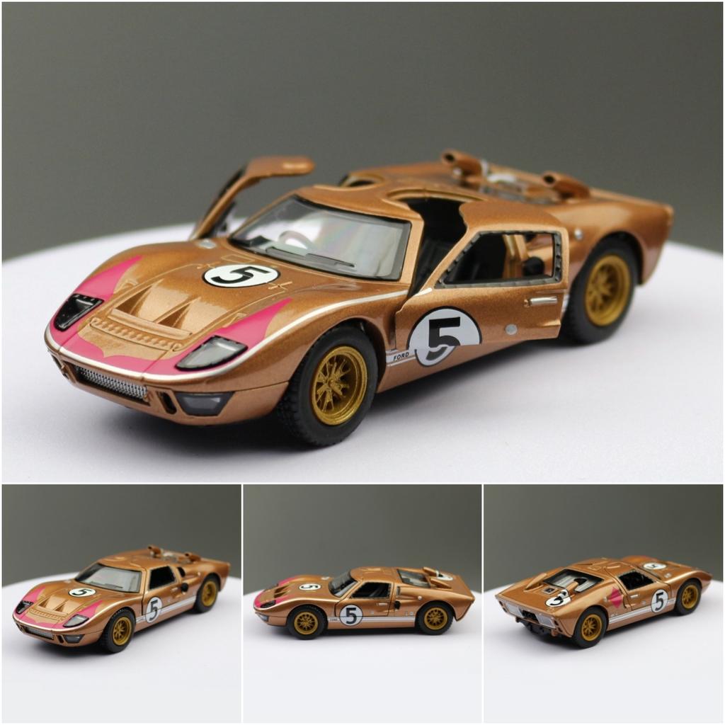 Toy Car Model 1/32 Scale 1966 Ford GT40 MKII Racing Rally Alloy Diecast Miniature Vehicle Collection Gift for Children Boy