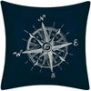 Linen Pillow Cover 45x45cm Nautical Marine Decorative Cushion for Home Decor Coastal Living