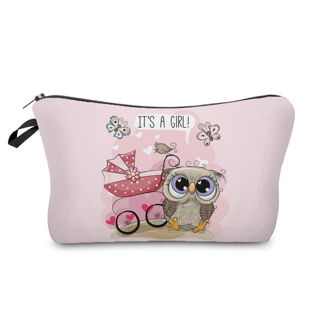 Women Owl Print Cosmetic Bag Toiletries Organize Travel Storage Case 6697