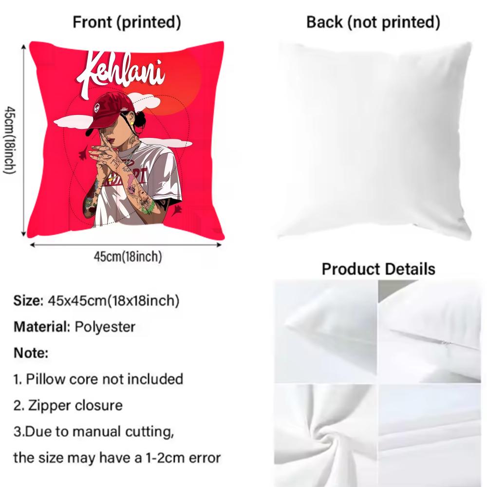 Singer K-Kehlani Cushion Cover Reversible Plush Pillow Cover – For car, sofa, bedroom, perfect as a gift.