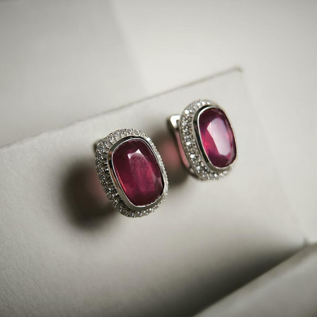 Silver Earrings with Natural Ruby 12.095ct (2188018)
