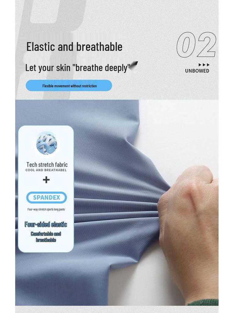 Ice Silk Quick-Drying Breathable Elastic Ankle Pants for Men and Women - Summer Outdoor Wear