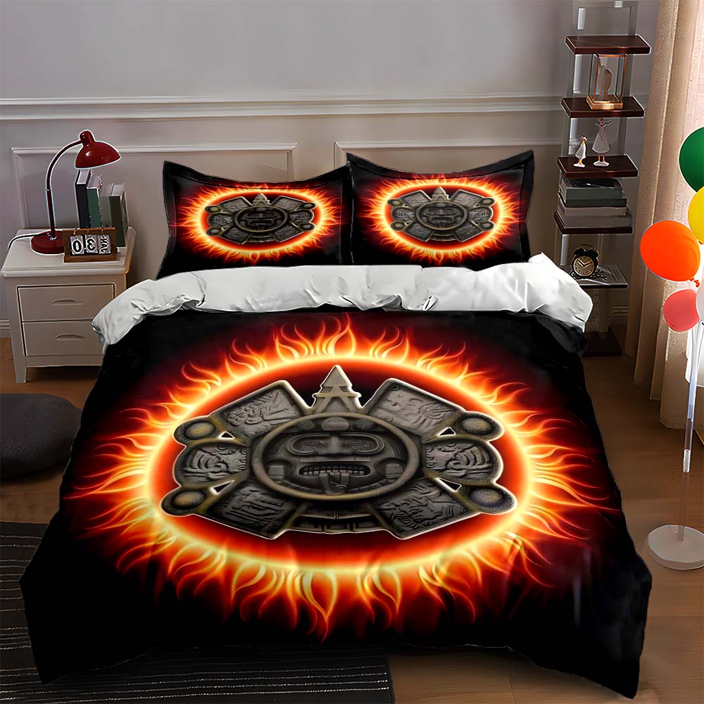 

Fiery tribal emblem Bedding Duvet cover sets Duvet covers Pillowcases gifts (1 * Duvet Cover 2 * Pillowcases, without duvet insert) 135x200cm