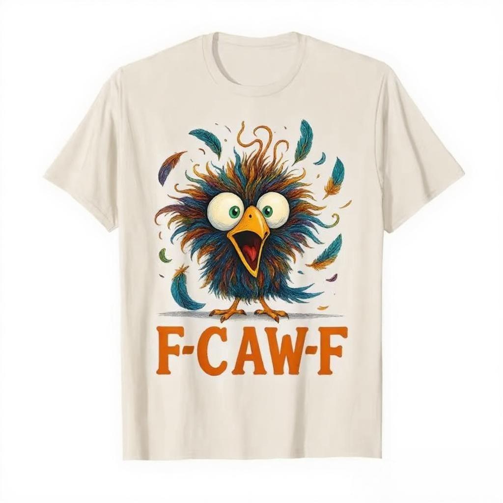

FCawF Funny Messy Chicken Bird Rooster FCAWF Meme Tshirt for Men Women 100 Cotton T Shirts Short Sleeve Tops 4XL