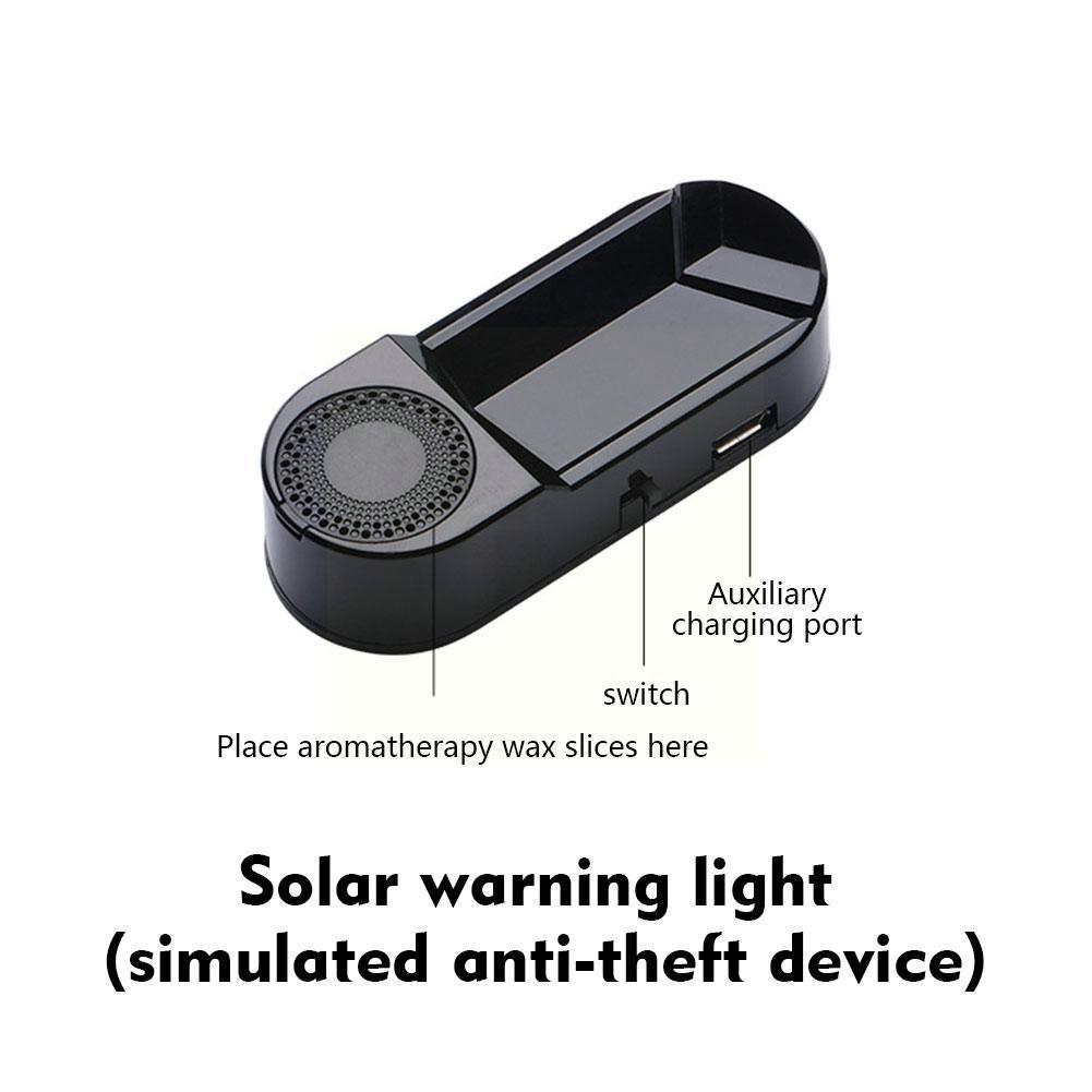 

Светодиодный 2-в-1 поддельный светильник безопасности на солнечной энергии с ароматерапией, беспроводной светодиодный манекен автомобиля, имитация сигнальной лампы, предупреждение
