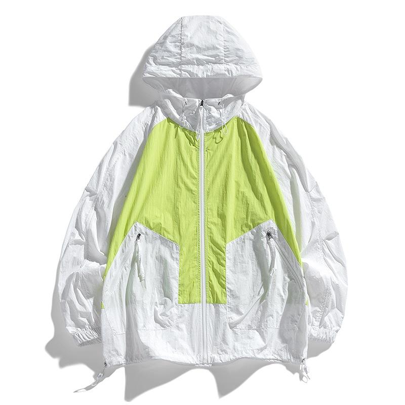 Summer main product sunscreen clothing couple loose version men's outdoor hooded sunscreen clothing UV protection
