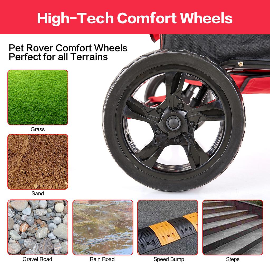 Outing Shopping Four-wheel Pet Cart Storing Foldable Portable Cat and Dog Outdoor Cart Wheelchair Pet Outdoor Cart Large Space