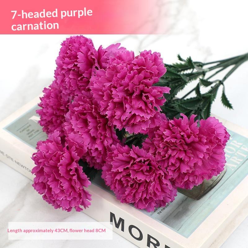 Artificial Carnation Real Touch Flower Bouquet Non-fading Reusable for Mother's Day Surprise Wedding Banquet Home Ornament