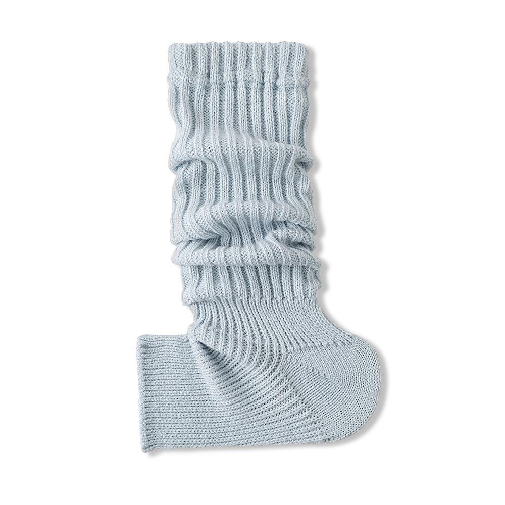 Knitted Socks, Women's White Calf Socks, Leg Covers, Spring and Autumn Grey Pile Socks, Thigh-high Socks, Mid-calf Socks