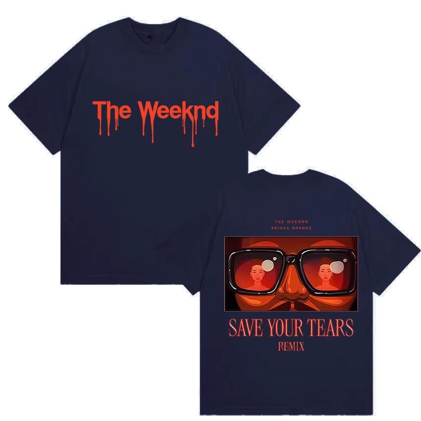 The Weeknd Ariana Orande New Album Graphic T Shirts Mens Womens Vintage Hip Hop pure Cotton Tshirt Fans Streetwear