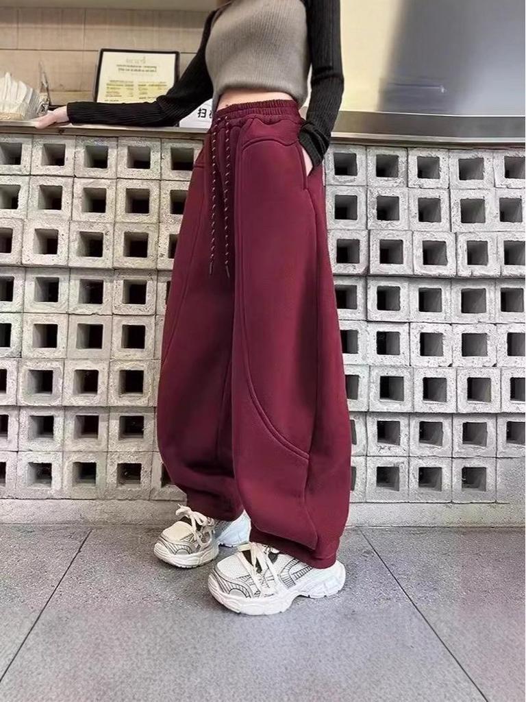 Dívčí kalhoty s širokými nohavicemi pro jaro a podzim 2025 - Ležérní módní pracovní a sportovní kalhoty pro velké děti