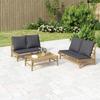 VidaXL Garden Bench with Dark Grey Cushions Bamboo 363457