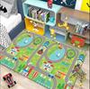 Traffic Theme Road Map Kids Play Floor Mat Soft Non-Slip Children Room Rug Car Buses Park Building Traffic Educational Carpet