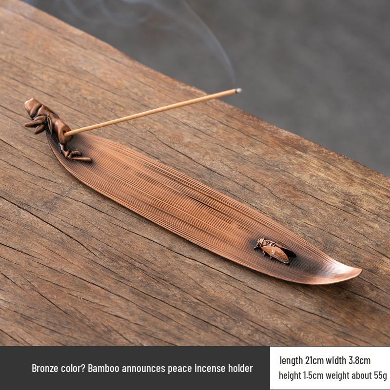 Antique Bodhi Leaf Incense Holder - Japanese-Inspired Aromatherapy Stand