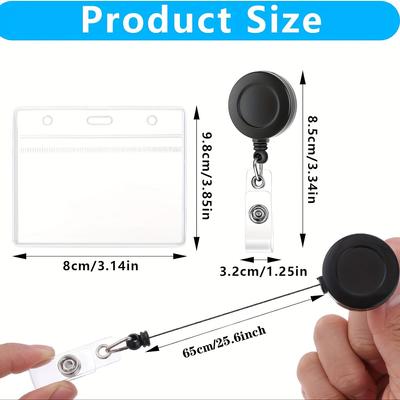 1 Set Worker Company ID Card Holder Lanyard Badge Reel Clip Keyring Horizontal Vertical Business Exhibition Card Cover Case