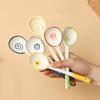 Kawaii Flower Ceramic Soup Spoon Cute Korean Ice Cream Hand Painted Coffee Dessert Long Handle Spoon Kitchen Accessories