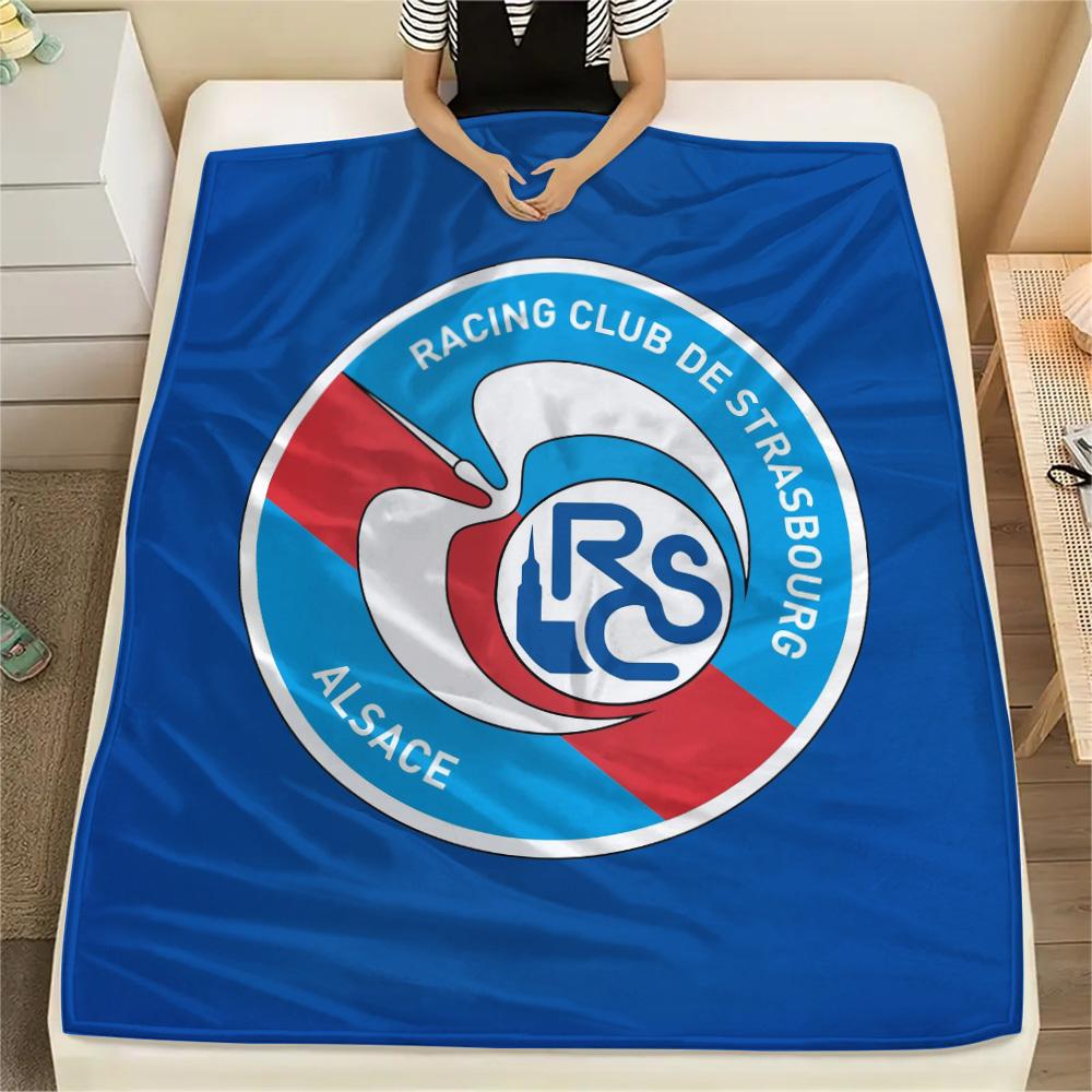 

RC Strasbourg Alsace Print Flannel Blanket, High quality Comfortable for All Seasons, Home Decor, Warmth and Comfort 130cm x 150cm