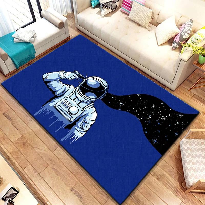 Astronaut Teppich Kinder Krabbelmatte Fußmatte Wohnzimmer Bereichsteppich Spielbereich Badezimmer Bodenmatte Bereichsteppich Yoga Wohnzimmer