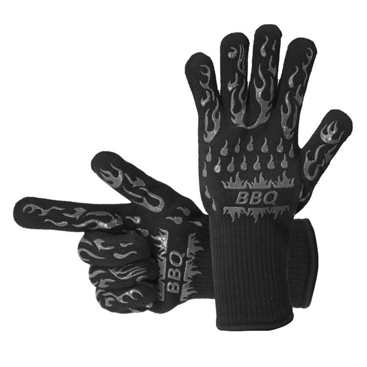 High Temperature Resistant Anti-Scalding Microwave Oven & BBQ Heat Insulation Gloves (500°F)