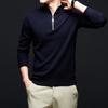 Spring And Autumn Men'S Sweater Thin Zipper Semi-Turtleneck Sweater Fashion Loose Dad Knitted Sweater Bottom Shirt