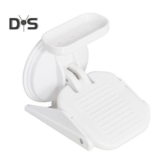 

Регулируемая по высоте педаль для ванной комнаты, конструкция с присоской без сверления, нескользящая широкая педаль, экономящая место подставка для ног в душе белый