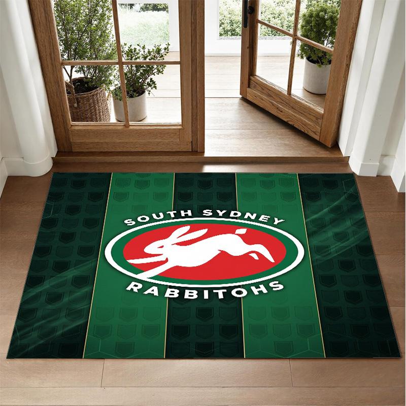 South Sydney Rabbitohs Design Crystal Velvet Rug Soft Decorative Mat for Bedroom Entrance