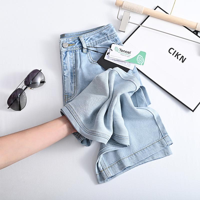 

Light and Cool Tencel Denim: Women s Summer Thin Wide-Leg Pants 589 Large