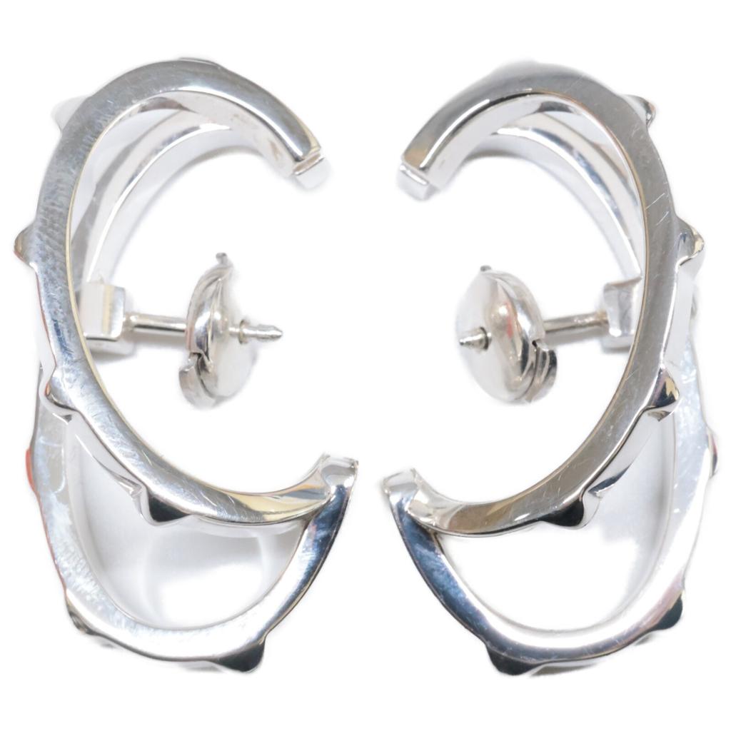 HERMES 925 Crew de H earring L SilverUsed