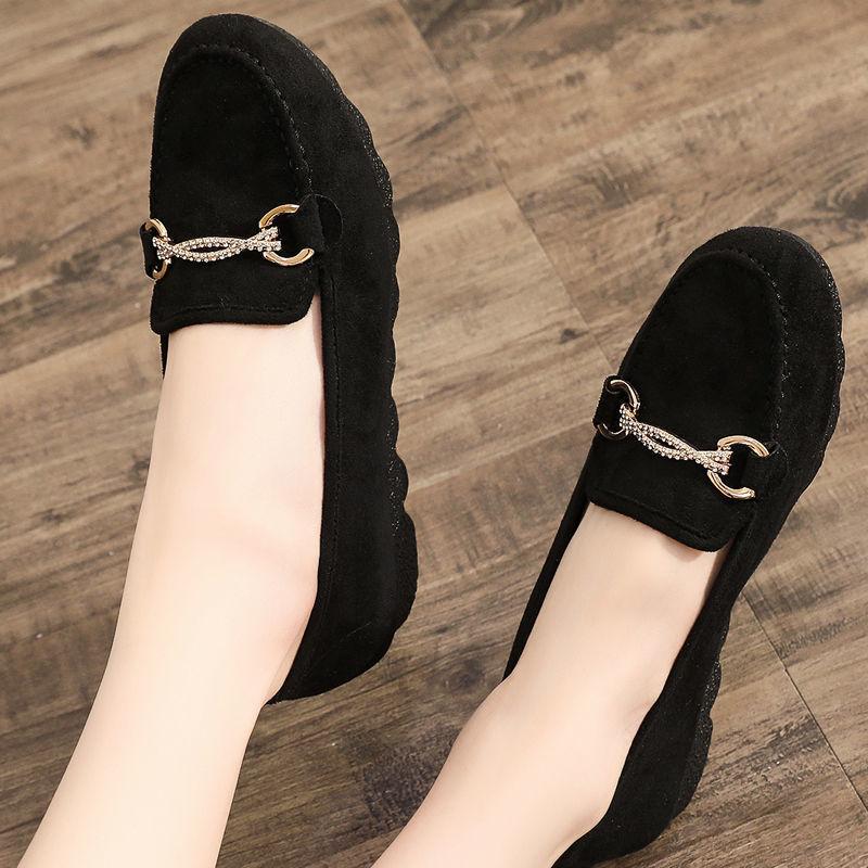 Old Beijing Cloth Shoes Women's Single Shoes Large Size Black Work Shoes Non-slip Soft-soled Maternity Shoes Casual Beanie Shoes Mother Shoes